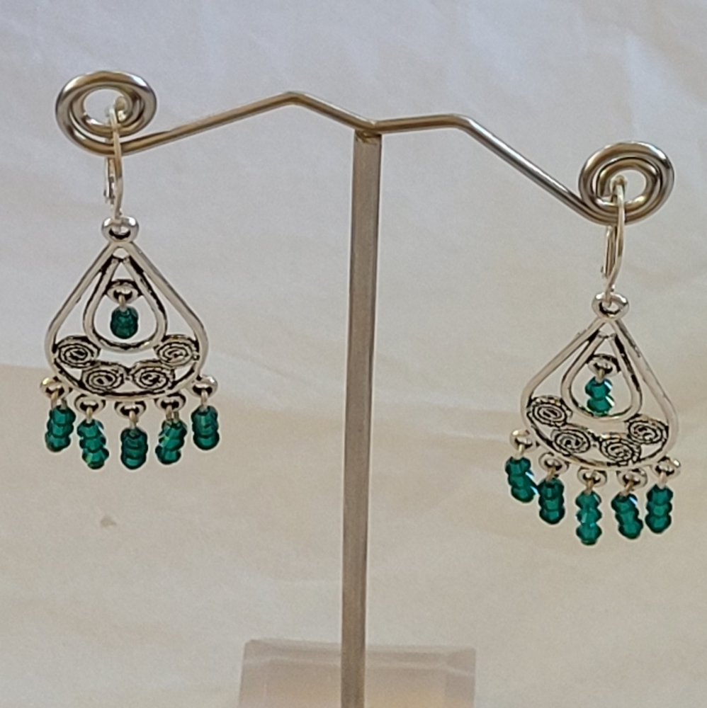 Chandelier Earrings - Green